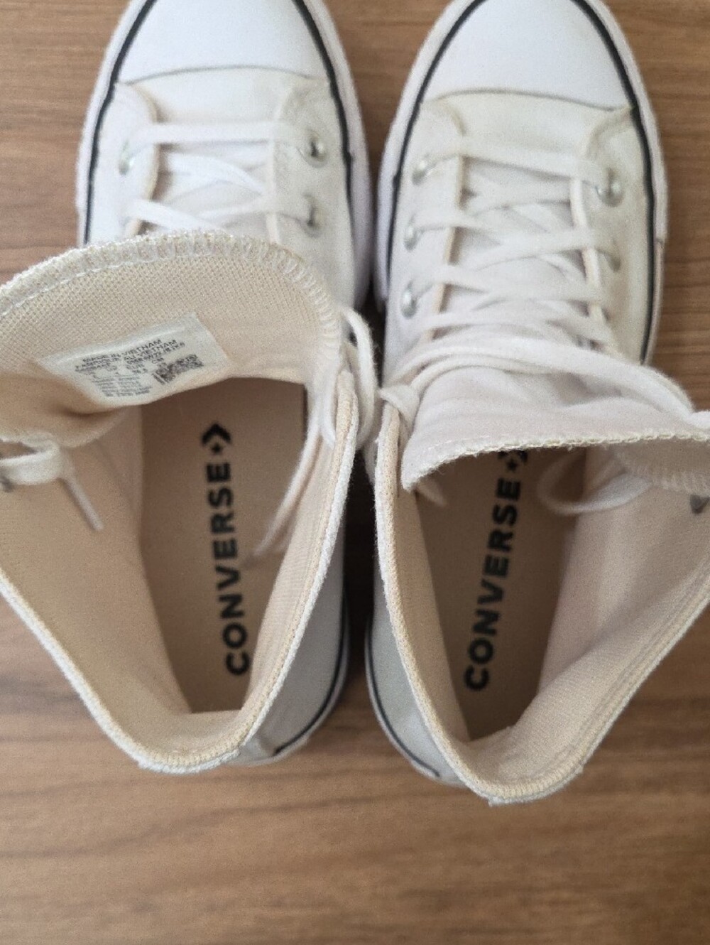 Converse White High Top Platform Sneakers - Picture 6 of 7